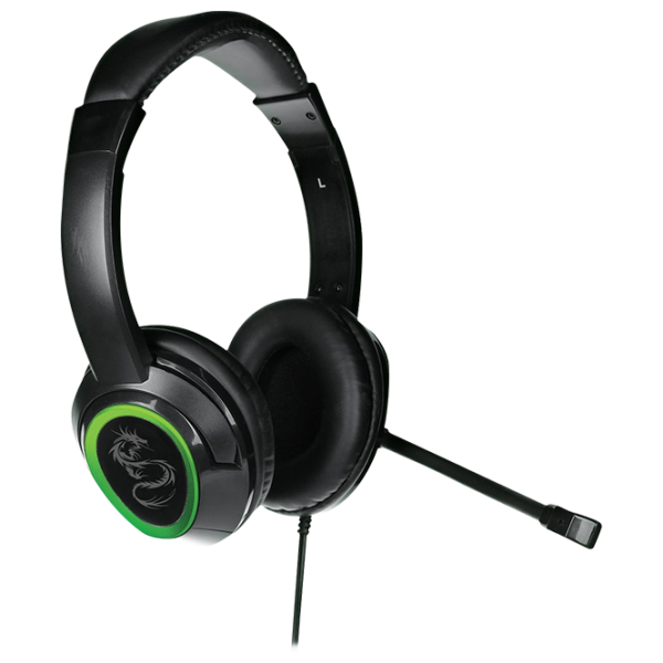 Căști Flex Champion Green Black Cu fir/ Gaming photo 1