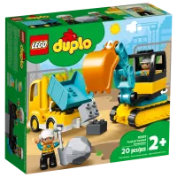 Constructor pentru copii LEGO Truck & Tracked Excavator Excavator/ Yellow