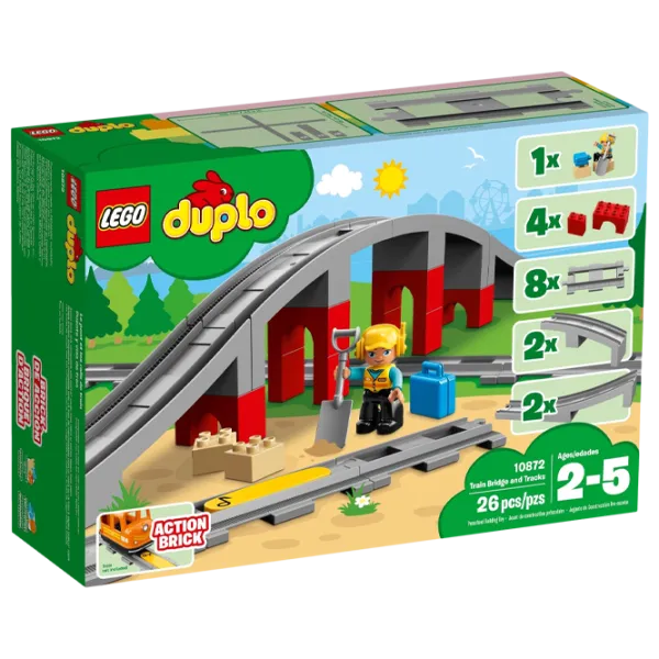 Конструктор LEGO Train Bridge and Tracks Железнодорожные пути/ Серый photo 1