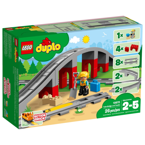 Конструктор LEGO Train Bridge and Tracks Железнодорожные пути/ Серый photo 1