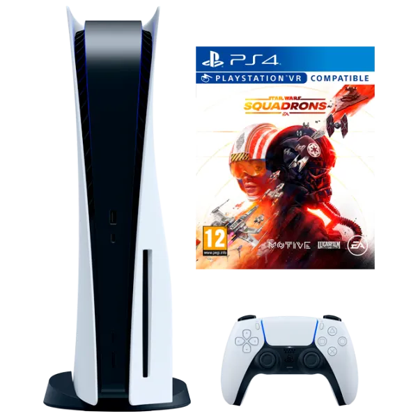 Sony PlayStation 5 + Star Wars: Squadrons 825 GB / White photo 1