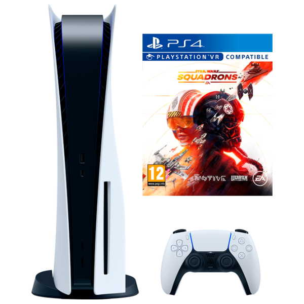 Sony PlayStation 5 + Star Wars: Squadrons 825 GB / White photo 1