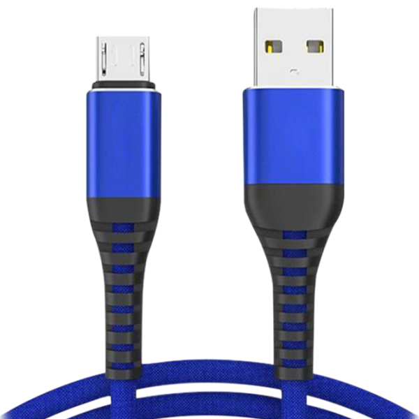 Cablu pentru telefon Textil EVO USB Type-A + microUSB 1.2 m/ Blue photo 1