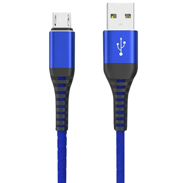 Cablu pentru telefon 79794 Rival USB Type-A + microUSB 1.2 m/ Blue photo 1