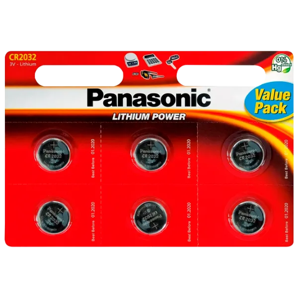 Baterie Panasonic 29706-014 Lithium CR2032 3 V / 6 buc. photo 1
