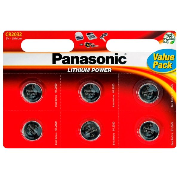 Baterie Panasonic 29706-014 Lithium CR2032 3 V / 6 buc. photo 1