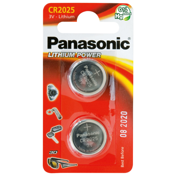 Батарейка Panasonic CR-2025EL 2B Lithium CR2025 3 В / 2 шт. photo 1