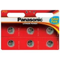 Батарейка Panasonic CR-2016EL/6B Lithium CR2016 3 В / 6 шт.