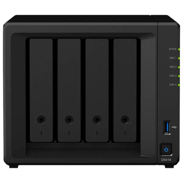 Сетевое хранилище Synology DS418 Черный photo 1