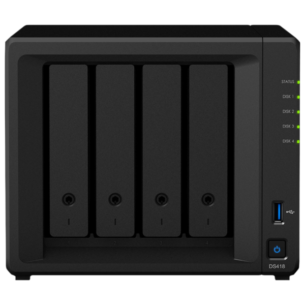 Сетевое хранилище Synology DS418 Черный photo 1