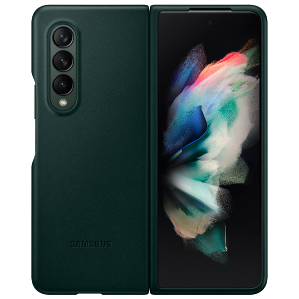 Husă pentru smartphone Samsung Galaxy Fold3 Samsung/ Back/ Piele/ Green photo 1