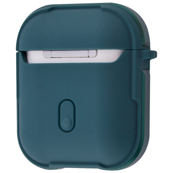 Husă pentru căști Apple AirPods 1/ 2 (Defense Armor) WIWU/ Silicon/ Metal/ Green photo 1