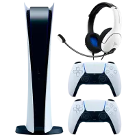 Sony PlayStation 5 Digital Edition + Extra DualSense + PDP LVL40 Wired Белый