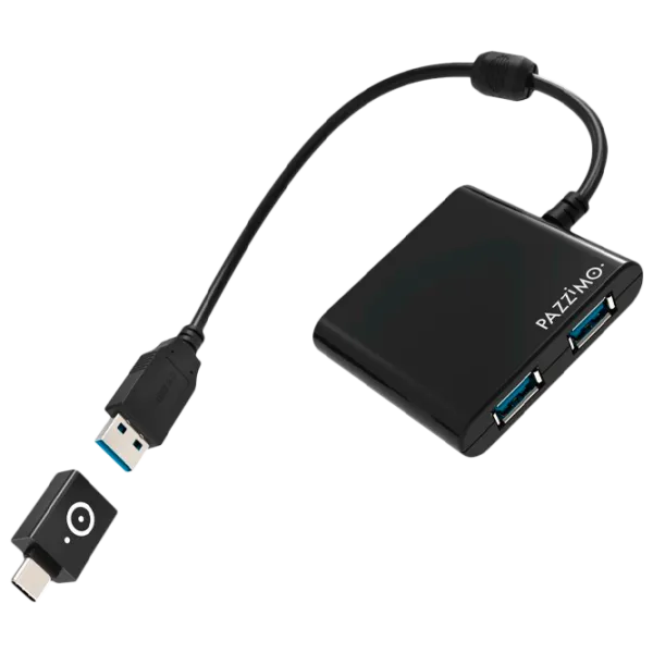 Adaptor Hub Pazzimo BD117604 USB Type-A/ Black photo 1