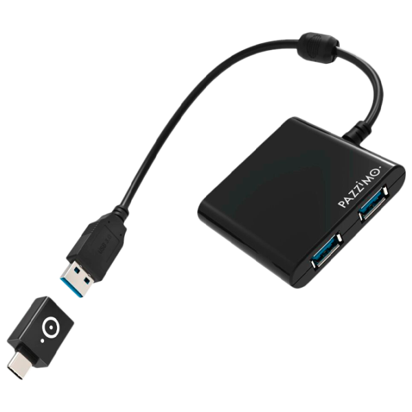 Adaptor Hub Pazzimo BD117604 USB Type-A/ Black photo 1