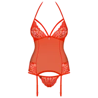 Set lengerie Obsessive Basque and String (S/ M) Red