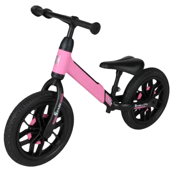 Bicicletă fără pedale Qplay Spark 12" Oțel/ Pink Black photo 1