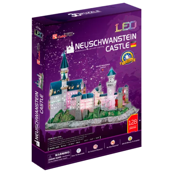 Пазл 3D CubicFun Neuschwanstein Castle LED 6+/ Количество деталей: 12 photo 1