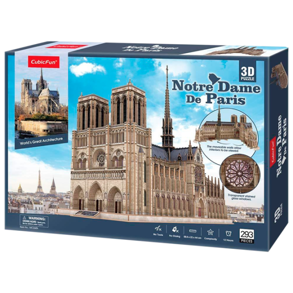 Пазл 3D CubicFun Notre Dame de Paris 6+/ Количество деталей: 293 photo 1