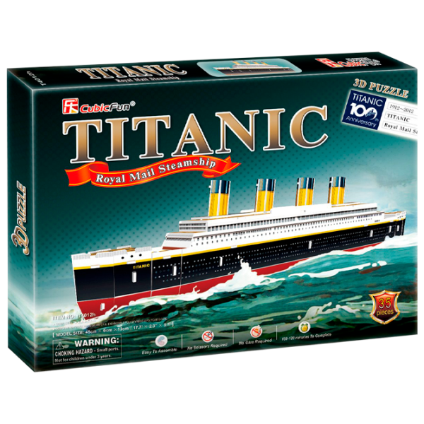 Пазл 3D CubicFun Titanic (small) 3+/ Количество деталей: 40 photo 1