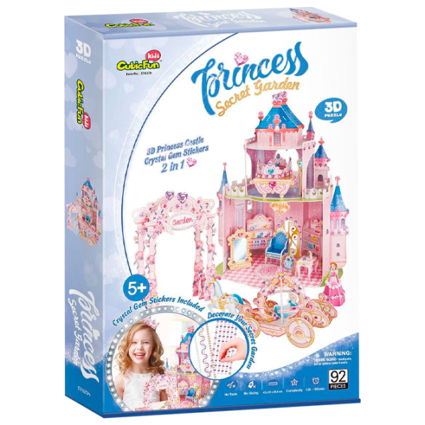 Пазл 3D CubicFun PRINCESS SECRET GARDEN 5+/ Количество деталей: 92 photo 1