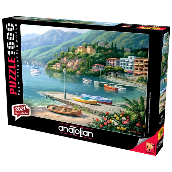 Puzzle 2D Anatolian Hillside Harbor Cove 12+/ Numărul de piese: 1000 photo 1