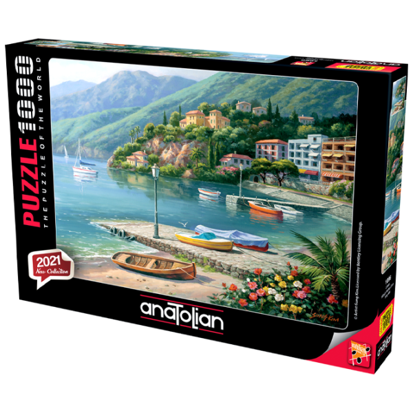 Puzzle 2D Anatolian Hillside Harbor Cove 12+/ Numărul de piese: 1000 photo 1