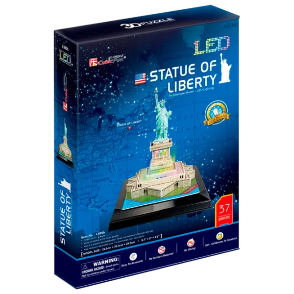 Пазл 3D CubicFun Statue of Liberty LED 6+/ Количество деталей: 37 photo 1