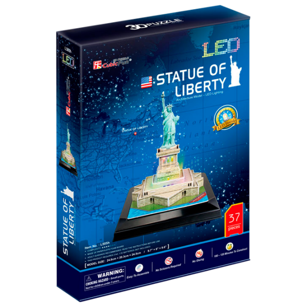 Пазл 3D CubicFun Statue of Liberty LED 6+/ Количество деталей: 37 photo 1