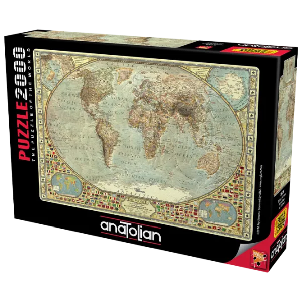 Пазл 2D Anatolian World Map 12+/ Количество деталей: 2000 photo 1