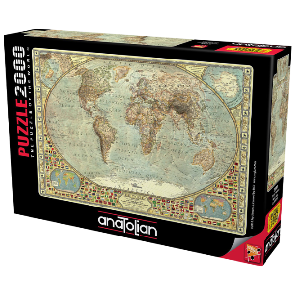 Пазл 2D Anatolian World Map 12+/ Количество деталей: 2000 photo 1