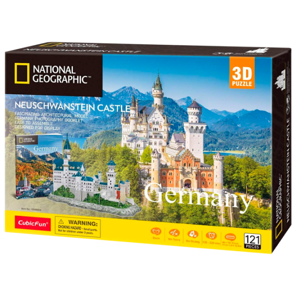 Пазл 3D CubicFun NEUSCHWANSTEIN CASTLE 6+/ Количество деталей: 121 photo 1