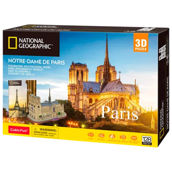 Пазл 3D CubicFun PUZZLE NOTRE DAM DE PARIS 6+/ Количество деталей: 128 photo 1