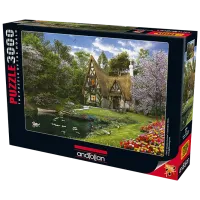 Puzzle 2D Anatolian Spring Lake Cottage 12+/ Numărul de piese: 3000