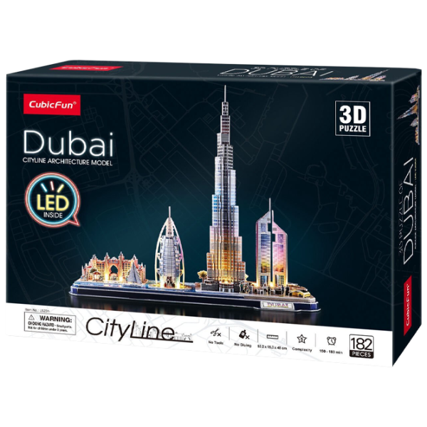 Пазл 3D CubicFun Dubai Led 12+/ Количество деталей: 182 photo 1