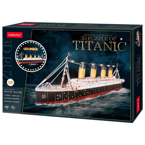 Пазл 3D CubicFun Titanic (Led) 6+/ Количество деталей: 266 photo 1