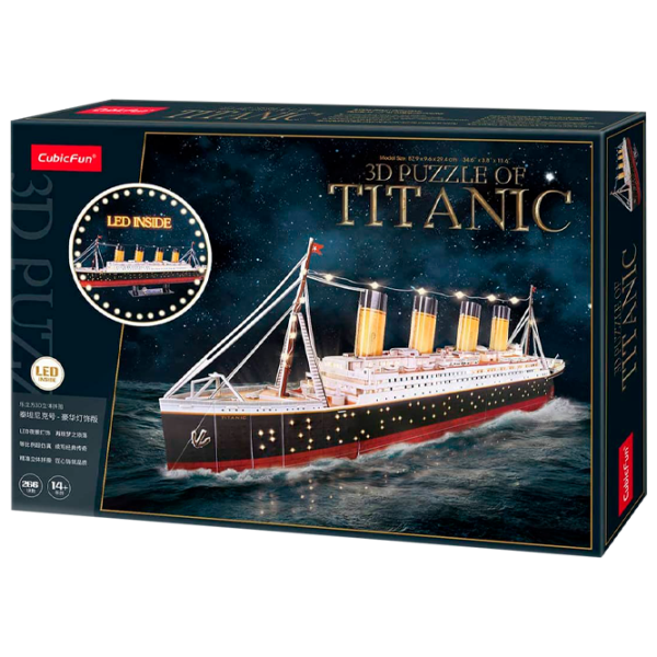 Пазл 3D CubicFun Titanic (Led) 6+/ Количество деталей: 266 photo 1