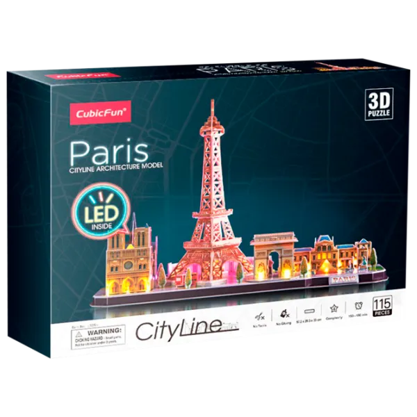 Пазл 3D CubicFun Paris (Led) 6+/ Количество деталей: 115 photo 1