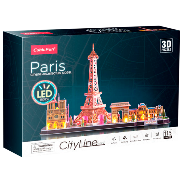 Пазл 3D CubicFun Paris (Led) 6+/ Количество деталей: 115 photo 1