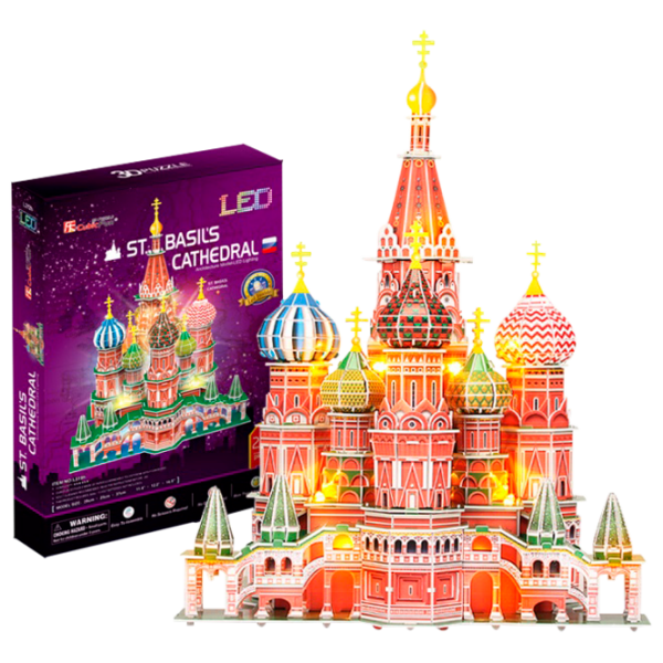 Пазл 3D CubicFun St. Basils Cathedral LED 6+/ Количество деталей: 224 photo 1