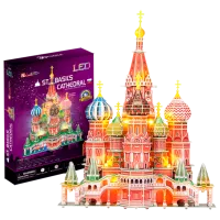 Пазл 3D CubicFun St. Basils Cathedral LED 6+/ Количество деталей: 224