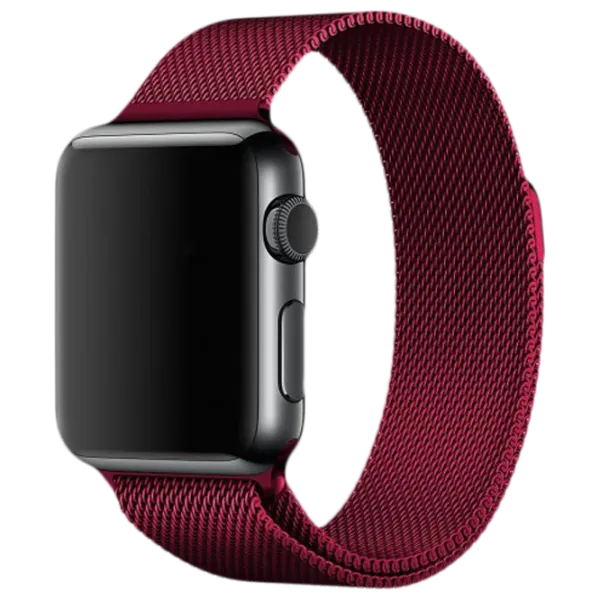 Ремень Apple Watch Milanese Loop Steel/ 42/ 44 мм/ Бордовый photo 1 Ремень Apple Watch Milanese Loop Steel/ 42/ 44 мм/ Бордовый photo 1
