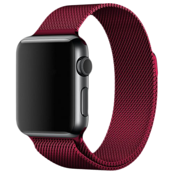 Ремень Apple Watch Milanese Loop Steel/ 42/ 44 мм/ Бордовый photo 1 Ремень Apple Watch Milanese Loop Steel/ 42/ 44 мм/ Бордовый photo 1