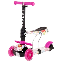 Детский трёхколёсный самокат Lorelli SMART (10390020001) 20 кг/ Розовый