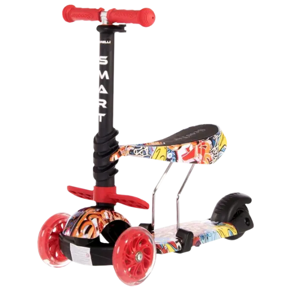 Trotinetă pentru copii cu trei roți Lorelli SMART (10390020002) 20 kg/ Graffiti photo 1