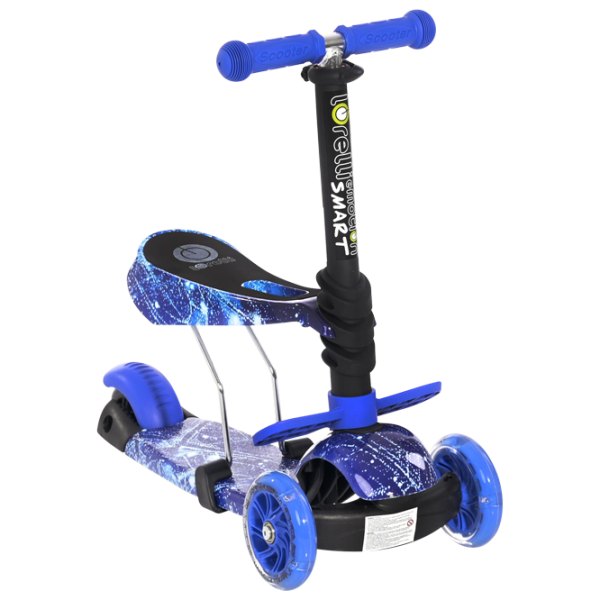 Детский трёхколёсный самокат Lorelli SMART (10390020012) 20 кг/ Синий photo 1