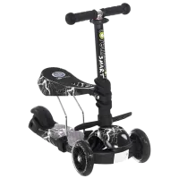 Детский трёхколёсный самокат Lorelli SMART (10390020015) 20 кг/ Черный