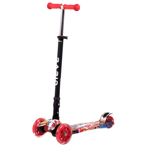Trotinetă pentru copii cu trei roți Lorelli Rapid (10390040002) 50 kg/ Graffiti photo 1