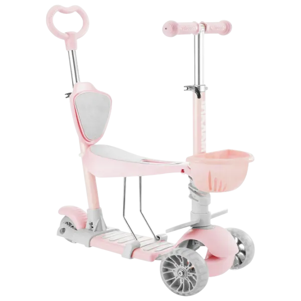 Trotinetă pentru copii cu trei roți Kikka Boo Bon Bon 4 in 1 (10980) 50 kg/ Pink photo 1