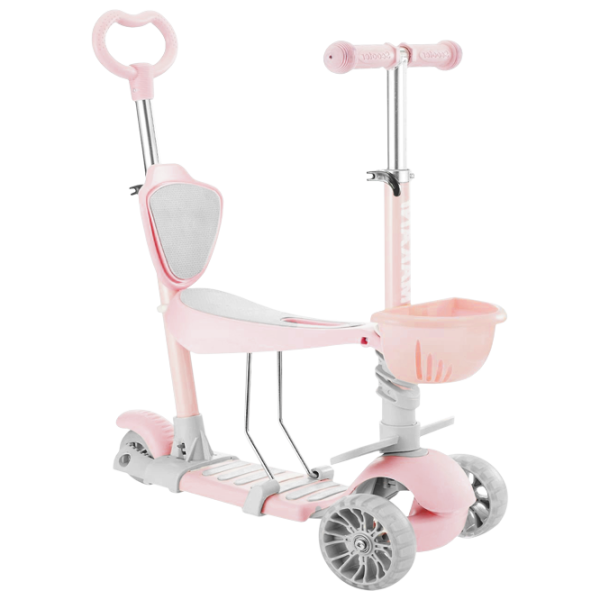 Trotinetă pentru copii cu trei roți Kikka Boo Bon Bon 4 in 1 (10980) 50 kg/ Pink photo 1